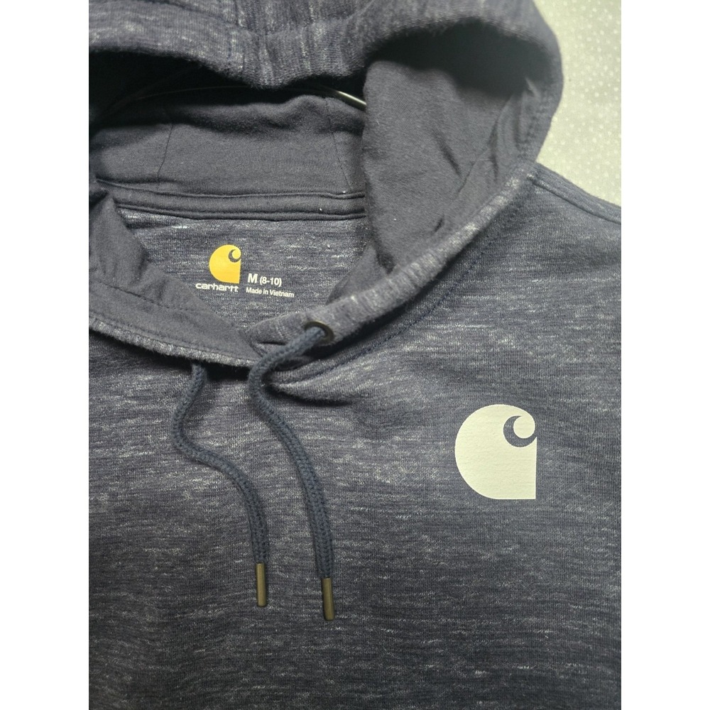 Carhartt Hoodie Women's Size Medium 8-10 Heather Gray Pouch Pocket Logo